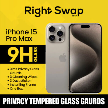9H Privacy Tempered Glass Gaurds From Right Swap Tech For iPhone 15 Pro Max